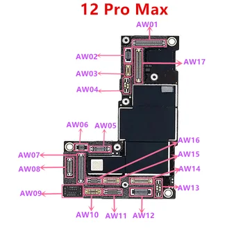 10 TK/Palju LCD-Ekraan, Kaamera, Aku FPC Pesa iPhone 12 Pro Max Emaplaadi Laadimine FPC Asendamine Parandus Osad