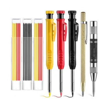 8 Pakki Scriber Märgistus Tööriistad, Puusepp Pliiatsite Komplekt koos Automaatse Center Punch, Karbiid Vahend Kirjutaja