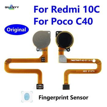 Algne Jaoks Xiaomi Redmi 10C Home Nuppu Fingerprint Sensor Flex Kaabel Poco C40 220333QPG Osade Asendamine Varuosad