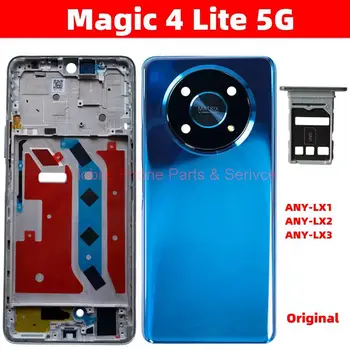 Au Magic4 Lite 5G Täis Eluaseme Šassii LCD Ees Raam + Tagumine Tagasi Patareipesa Kaas Korpus Helitugevuse Nuppu + Sim Tray