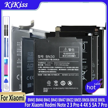 BM45 BM46 BN41 BN43 BM47 BM22 BM35 BM36 BM3E BM3L Aku Xiaomi Redmi Märkus 2 3 Pro 4 4X 5 5A 7 Pro Replacment Bateria