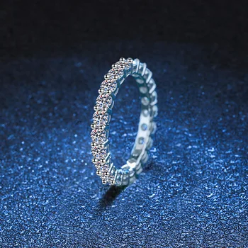 Full Moissanite Ring 100% 925 Sterling Hõbe VVS1 D Värvi Ring Lõigatud Gemstone Engagement Ring Trahvi Ehteid gra mängud