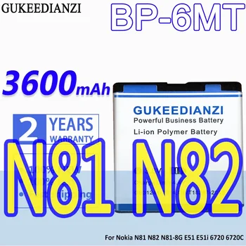 GUKEEDIANZI BP-6MT BP-6MT 3600mAh Smart Telefoni Akut Nokia 6720C E51 E51i N78 N82 N81 6720 5610 6110 +Powr Pank
