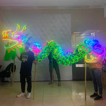 LED Hiina Helendav dragon dance Lion dance rekvisiidid, baar atmosfääri asjade pidulik tähistamine glow-in-the-tume tuled draakon