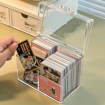 Läbipaistev Akrüül Kaardi Ladustamise Kasti Omab 400 Postkaardid Display-Kaardi Puhul 2 sahtlitega Postkaart/Photos 12x10.5cm