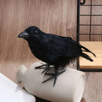 Simulatsioon Halloween Must Ronk, Vares Loomulik Prop Hirmutav Kahjurite Tõrjuv Kontrolli Tuvi Tõrjuv Raven Kaunistamiseks Pool Tarvikud