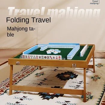 Väljas Kaasaskantav Mahjong Reisi Kokkuklapitavad Mahjong Tabel Set Portatiivne Täispuidust Väike Mahjong Kaart